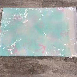 Light sea foam green and pink anchor scarf